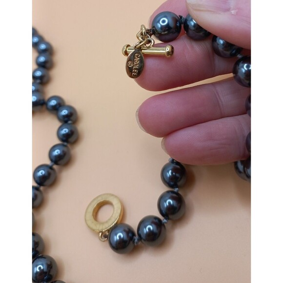 Carolee Vintage Gold Tone Faux Pearl Necklace & Bracelet Set - Picture 6 of 7